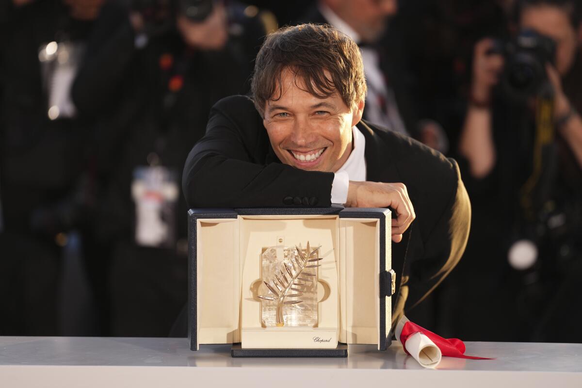 Sean Baker with his Palme d'Or