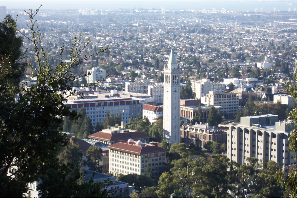A panoramic shot capturing the University of California, Berkeley’s campus in Berkeley, California. 
